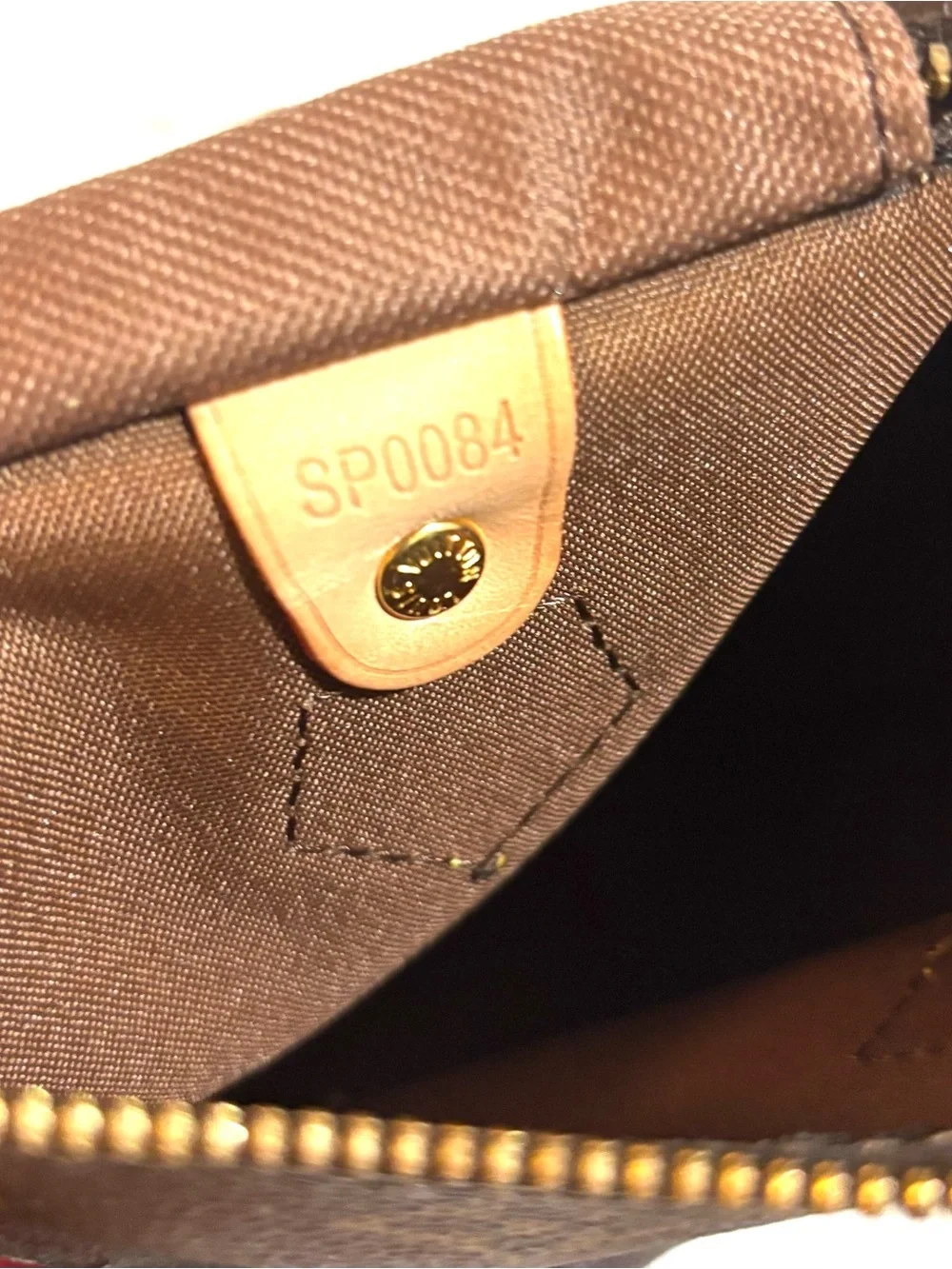 Louis Vuitton Brown Monogram Satchel with Tan Leather Handles